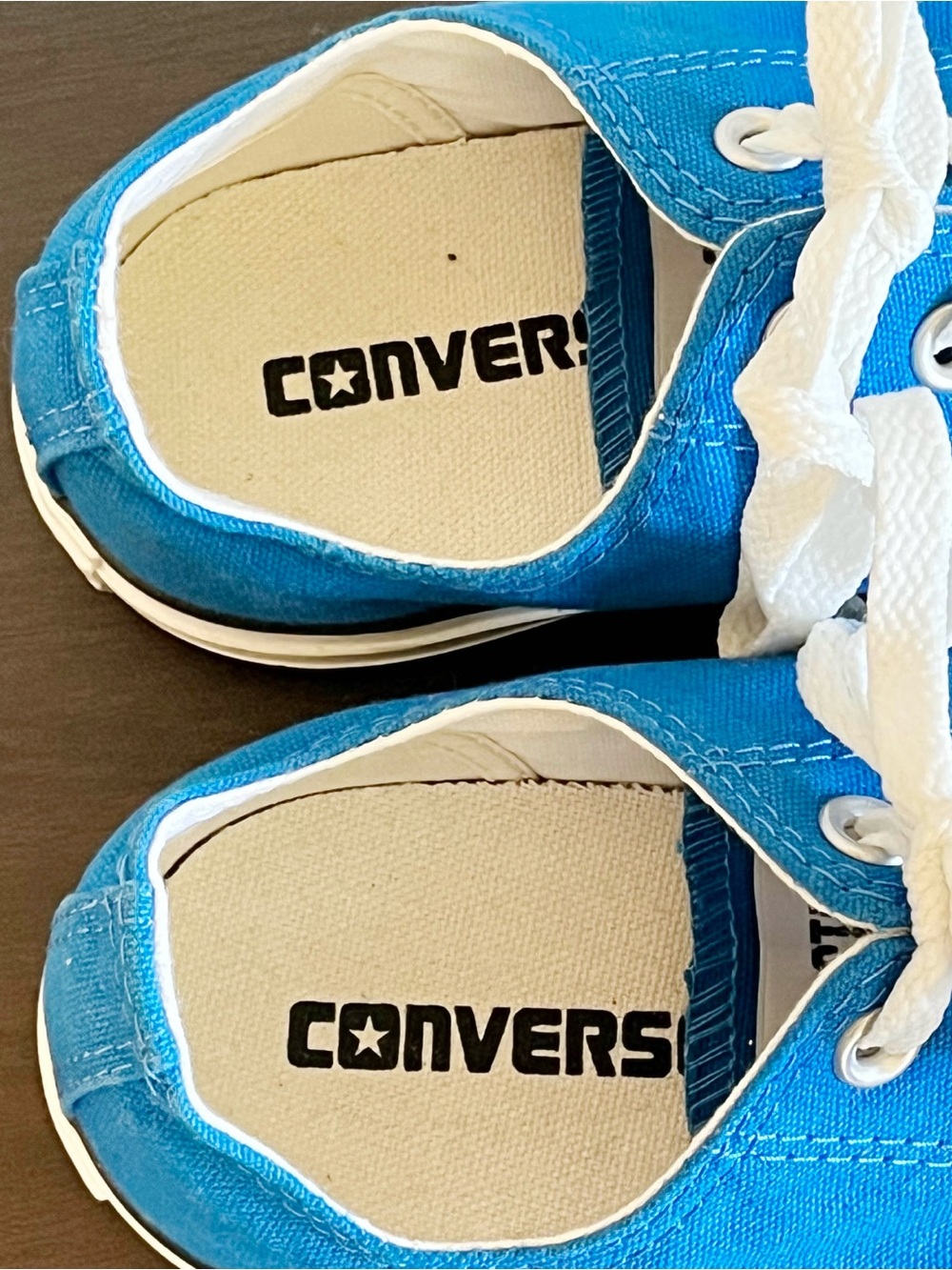 All Star Converse Blue Canvas Low-Top Sneakers with White Laces - Picture 4 of 8
